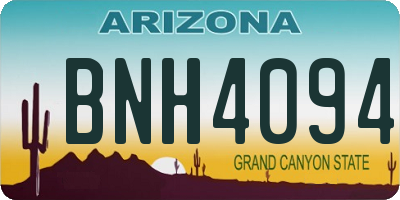 AZ license plate BNH4094