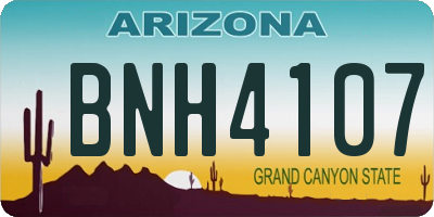 AZ license plate BNH4107