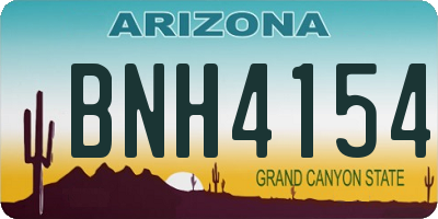 AZ license plate BNH4154