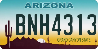 AZ license plate BNH4313