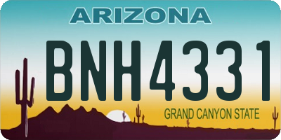 AZ license plate BNH4331