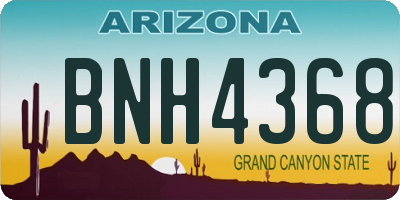 AZ license plate BNH4368