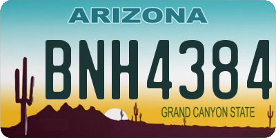 AZ license plate BNH4384