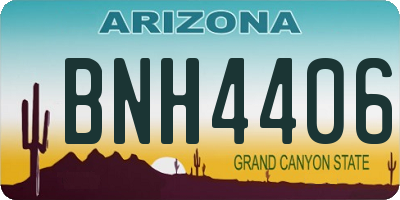 AZ license plate BNH4406