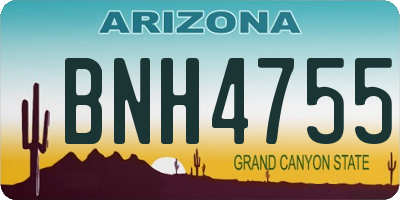 AZ license plate BNH4755
