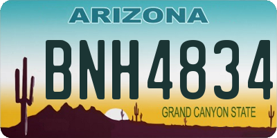 AZ license plate BNH4834