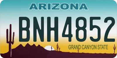 AZ license plate BNH4852