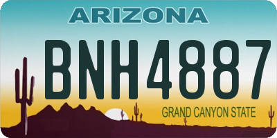 AZ license plate BNH4887