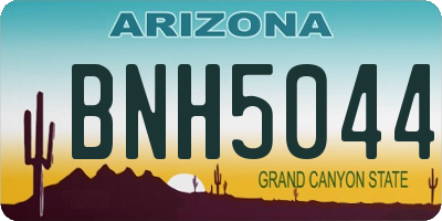 AZ license plate BNH5044