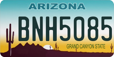 AZ license plate BNH5085