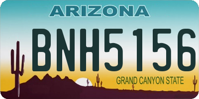 AZ license plate BNH5156