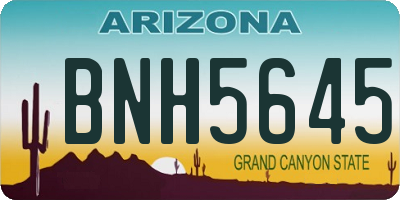 AZ license plate BNH5645