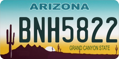 AZ license plate BNH5822