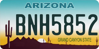 AZ license plate BNH5852