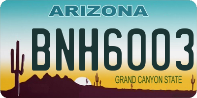AZ license plate BNH6003