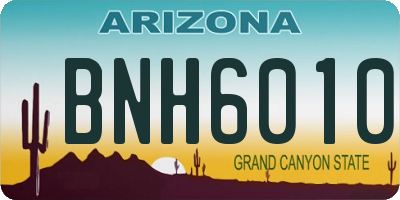 AZ license plate BNH6010