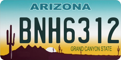 AZ license plate BNH6312