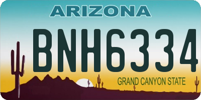 AZ license plate BNH6334