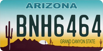 AZ license plate BNH6464