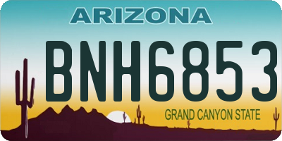 AZ license plate BNH6853