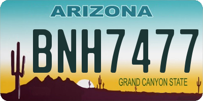 AZ license plate BNH7477