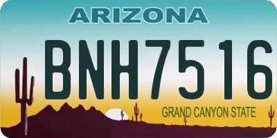 AZ license plate BNH7516