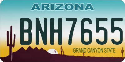 AZ license plate BNH7655
