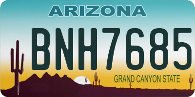 AZ license plate BNH7685