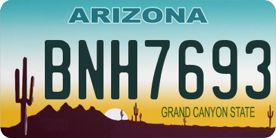 AZ license plate BNH7693