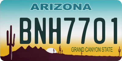 AZ license plate BNH7701