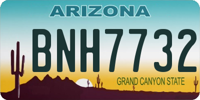 AZ license plate BNH7732