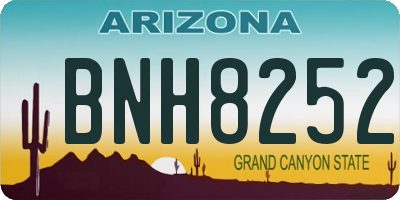 AZ license plate BNH8252