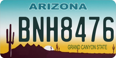 AZ license plate BNH8476
