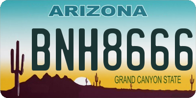 AZ license plate BNH8666