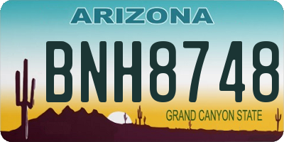 AZ license plate BNH8748