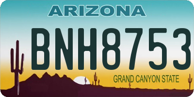 AZ license plate BNH8753