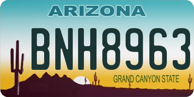 AZ license plate BNH8963