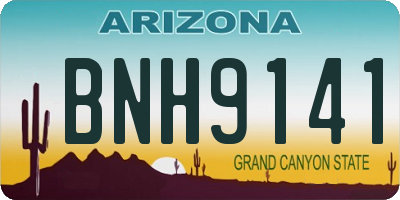 AZ license plate BNH9141
