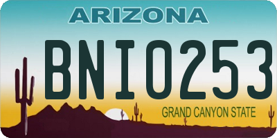 AZ license plate BNI0253