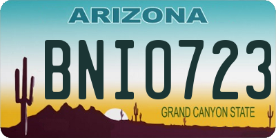 AZ license plate BNI0723