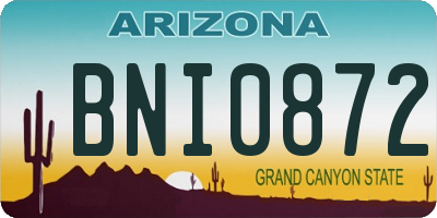 AZ license plate BNI0872