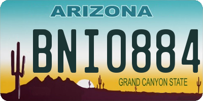 AZ license plate BNI0884