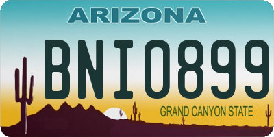 AZ license plate BNI0899