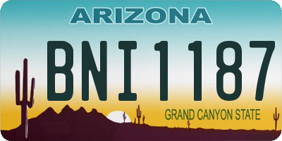 AZ license plate BNI1187