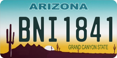 AZ license plate BNI1841