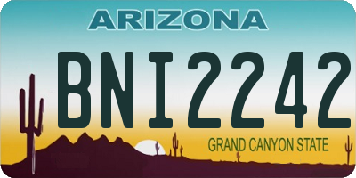 AZ license plate BNI2242