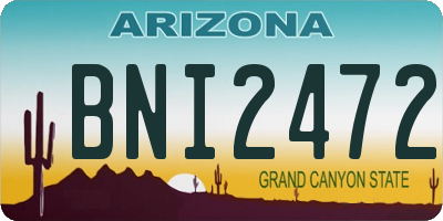 AZ license plate BNI2472