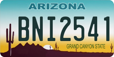 AZ license plate BNI2541