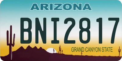 AZ license plate BNI2817