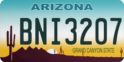 AZ license plate BNI3207